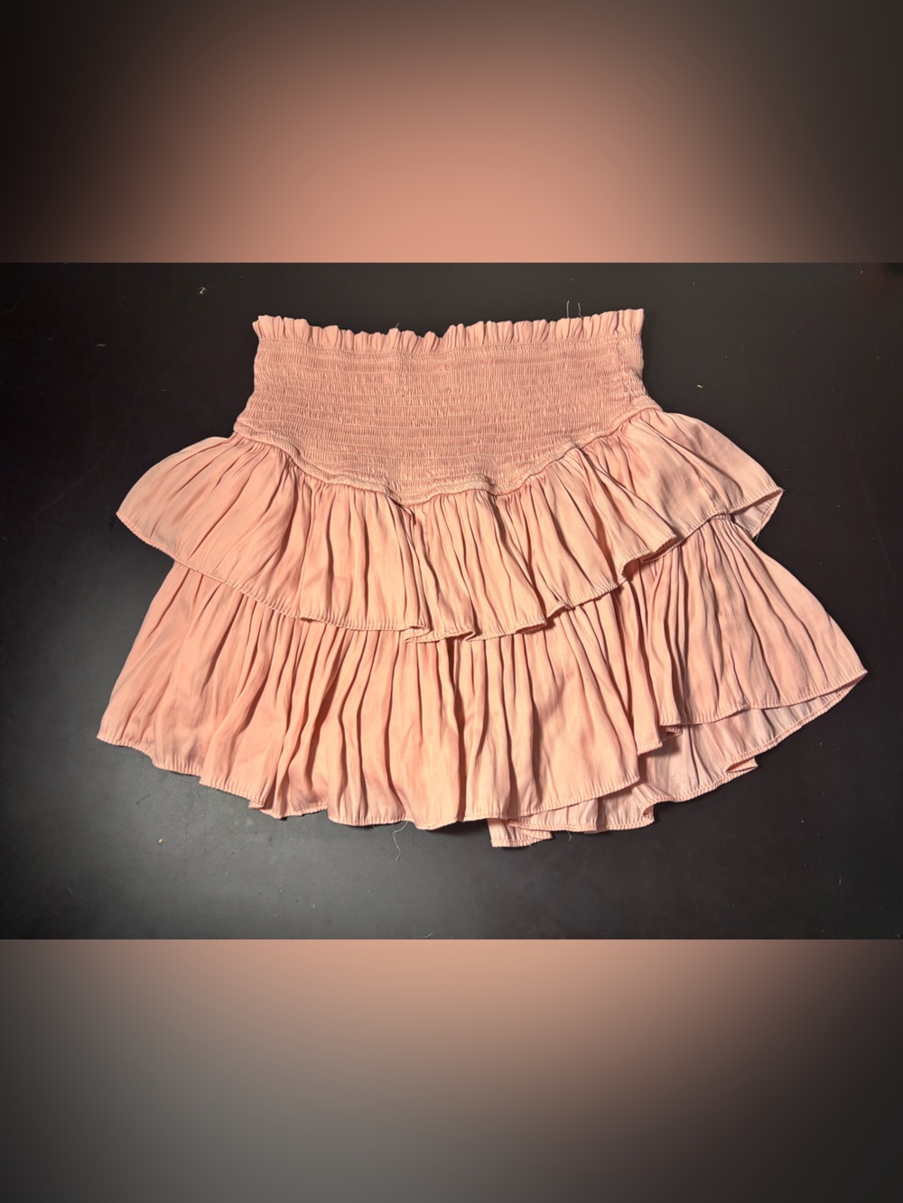 Mustard Seed Pink Smocked Ruffle Mini Skirt